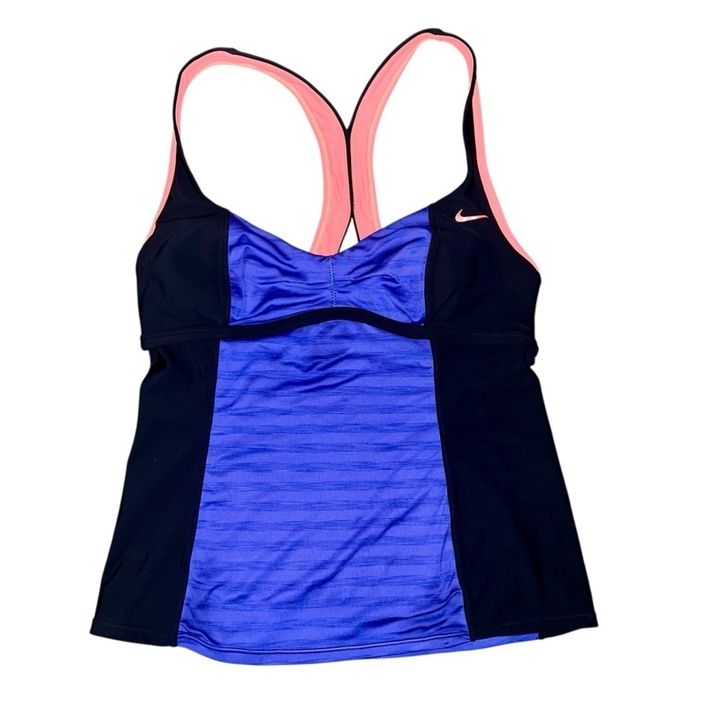 Nike Women’s Swim Tankini Top in Black, Blue & Pink